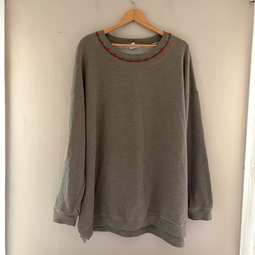Natural Life Womens Sweater Size S/M Gray Boho Tunic Oversized Minimalist Comfy